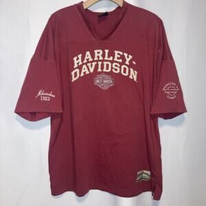 Harley Davidson Shirt Women’s V-neck Milwaukee Woodstock H.D. Illinois XL